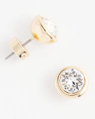 Chico's | Gold Tone Crystal Stud Earrings/ Gold