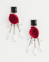 Chico's | Red Rose Drop Earrings/ Red