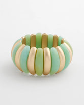 Chico's | Aqua and Gold Stretch Bracelet/ Aqua