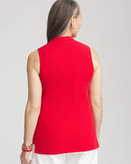 Chico's | Textured Sleeveless V-Neck Tunic/ Red Glow