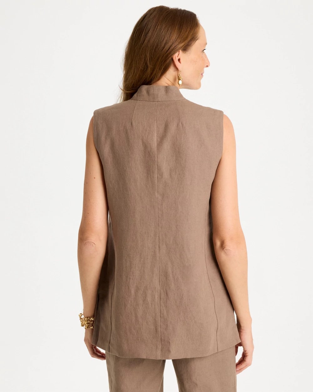 Chico's | Long Linen Sleeveless Vest/ Topaz Smoke
