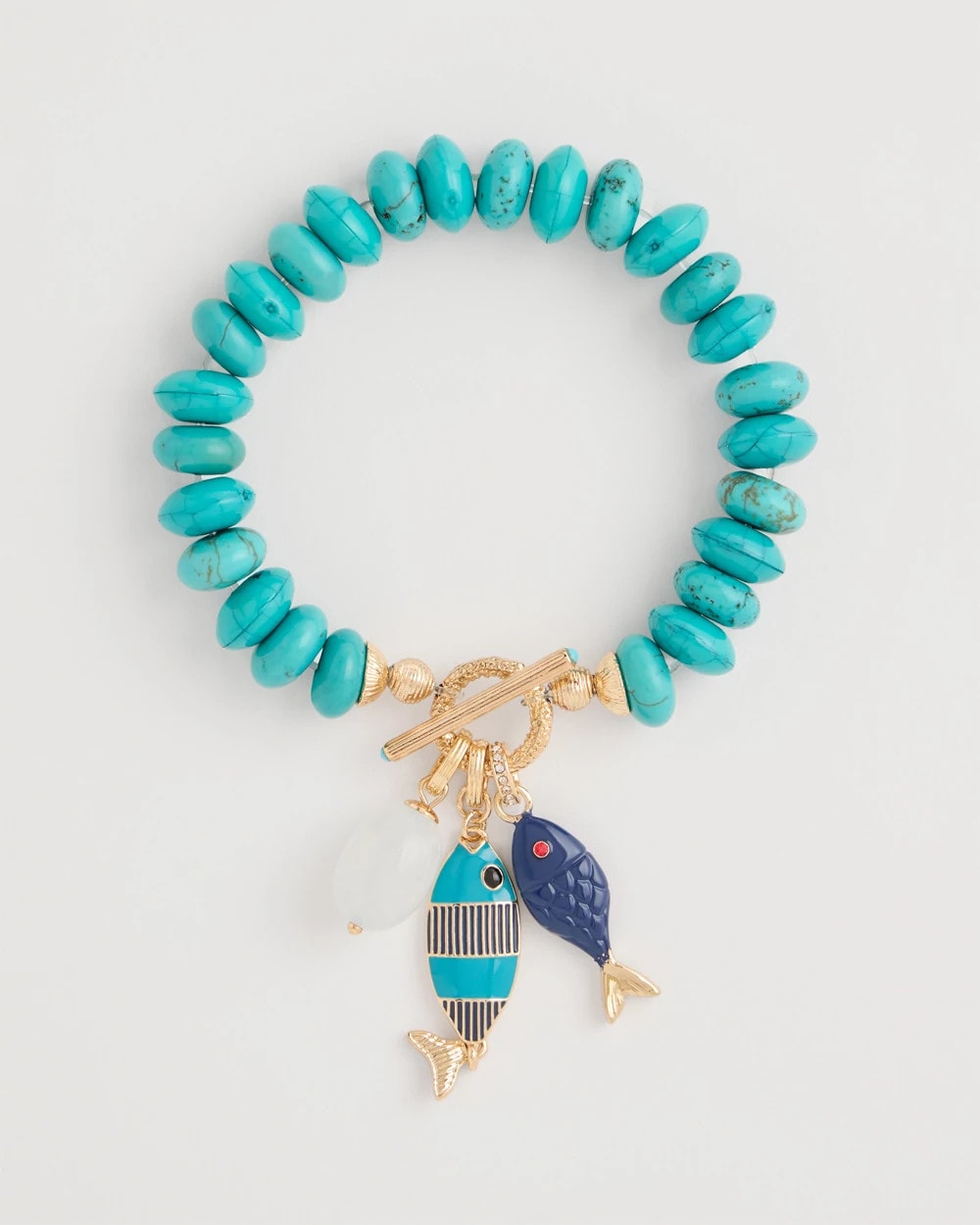 Chico's | Turquoise Stone Toggle Charm Bracelet/ Turquoise