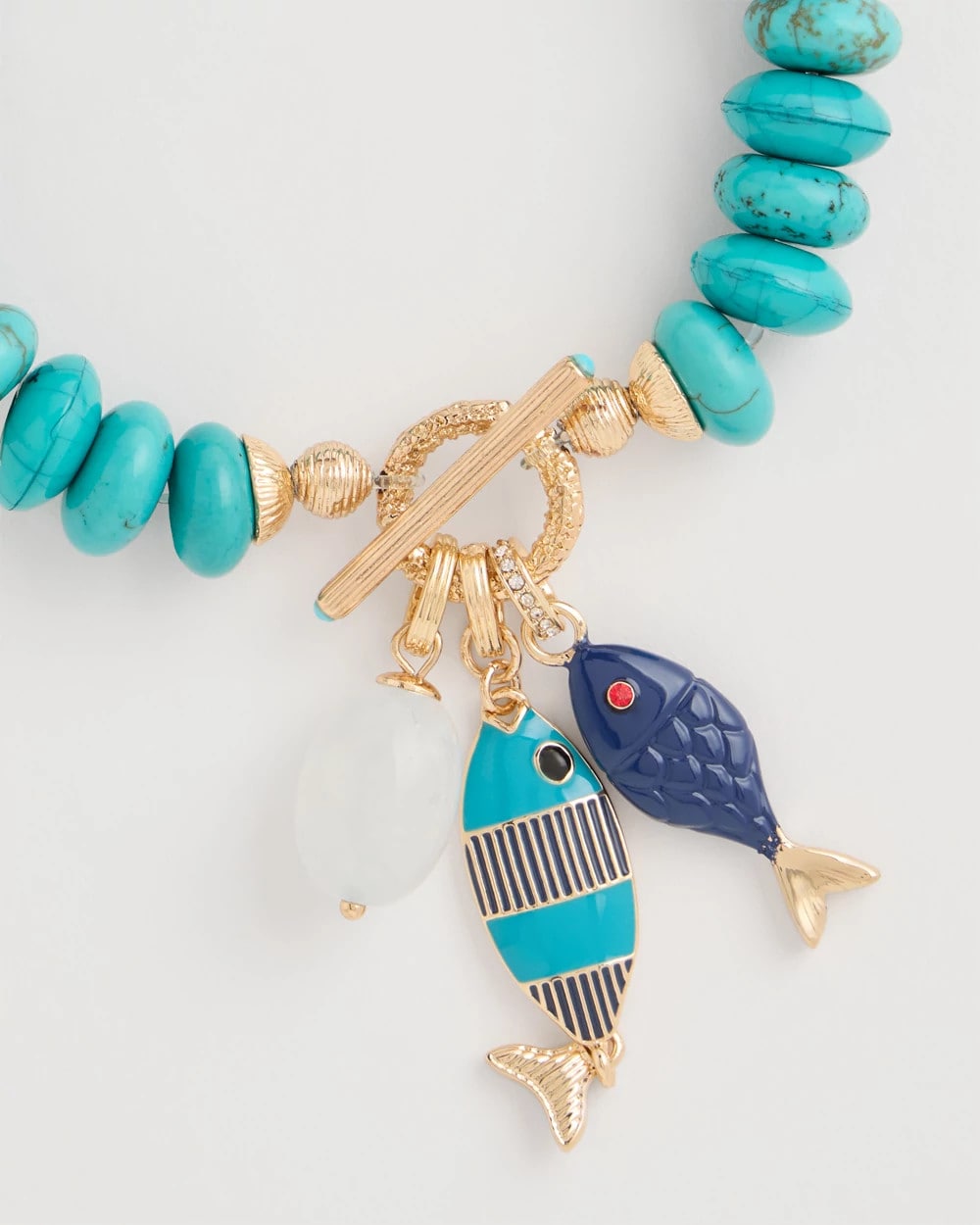Chico's | Turquoise Stone Toggle Charm Bracelet/ Turquoise