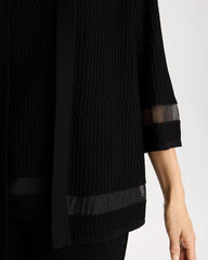 Chico's | Travelers™ Sheer Stripe Cardigan/ Travelers Black