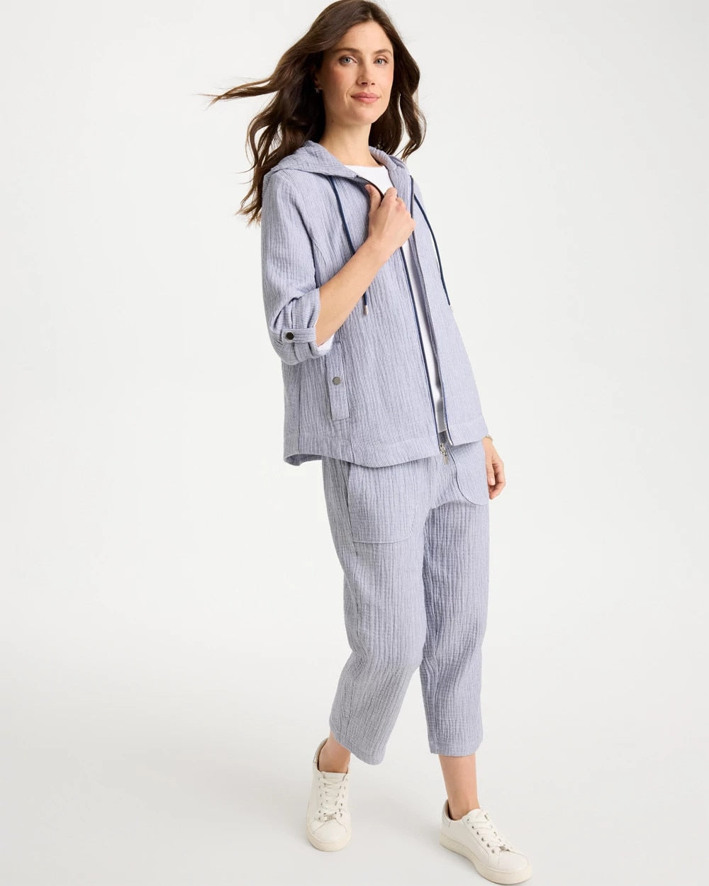Chico's | Zenergy® Striped Gauze Jacket/ Blue
