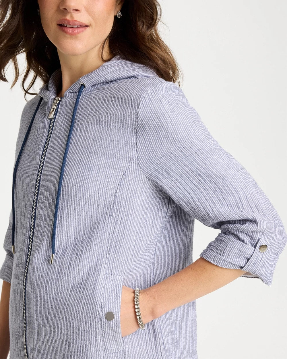 Chico's | Zenergy® Striped Gauze Jacket/ Blue