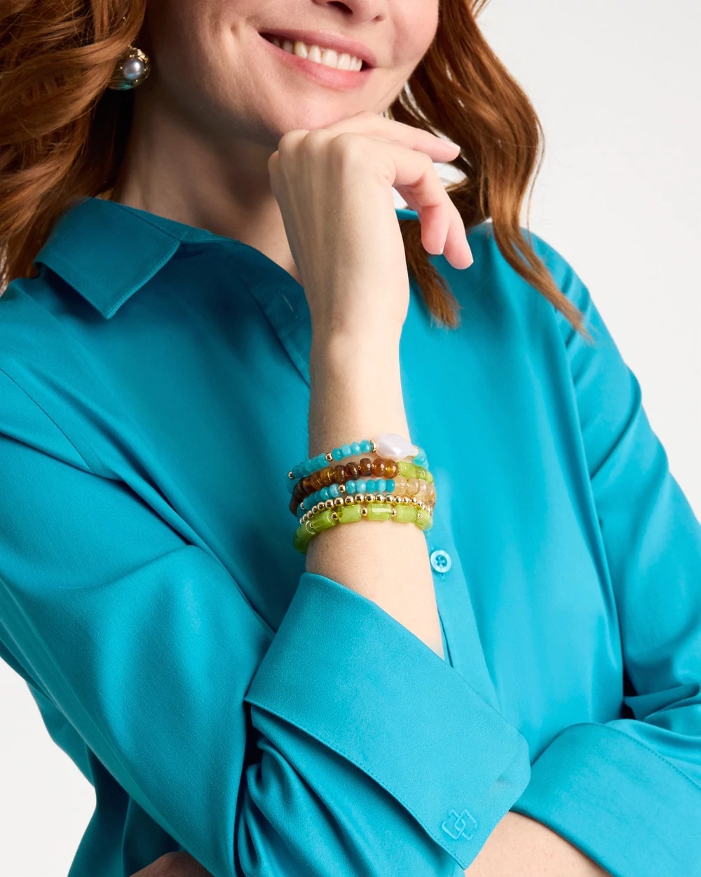 Chico's | No Iron™ Stretch Shirt/ Lagoon Blue