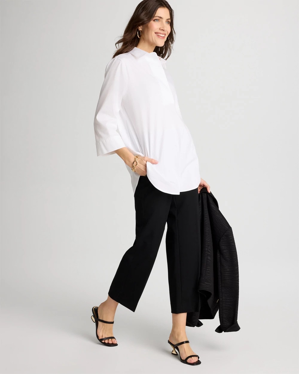Chico's | Juliet Lightweight Straight Crop Pants/ Black