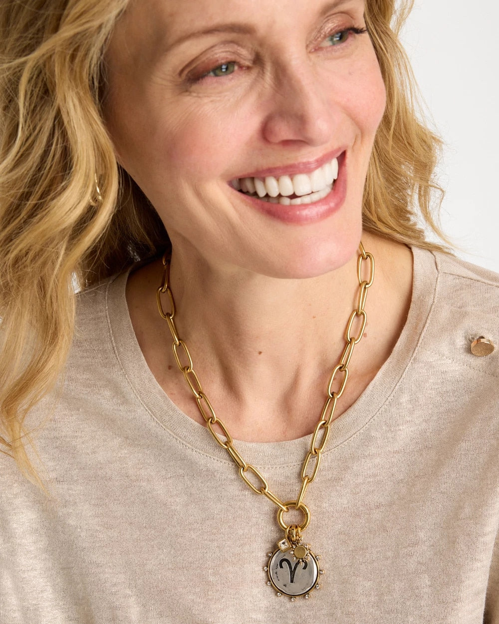 Chico's | Golden Charm Link Necklace/ Gold