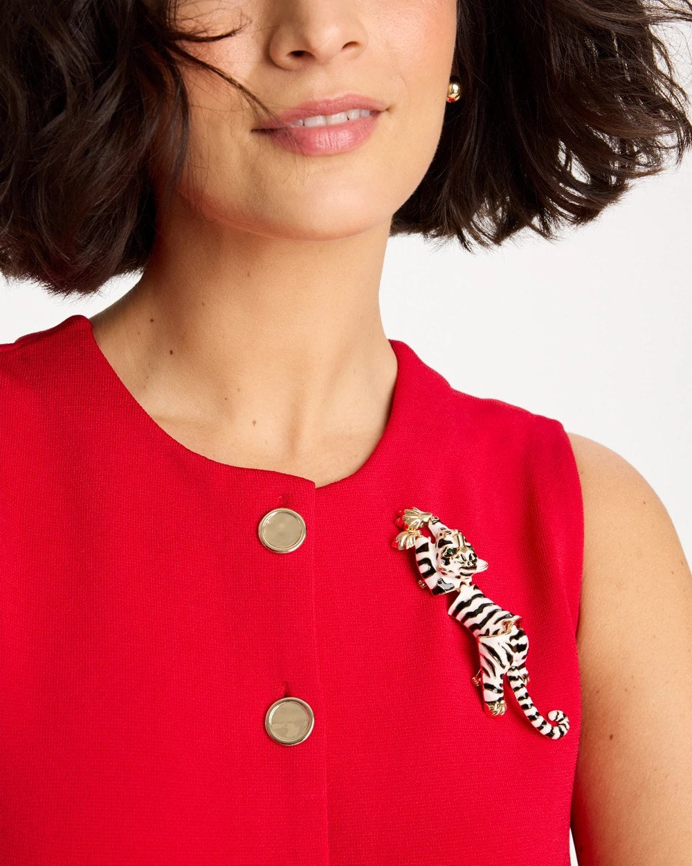 Chico's | Tiger Brooch/ Black/White