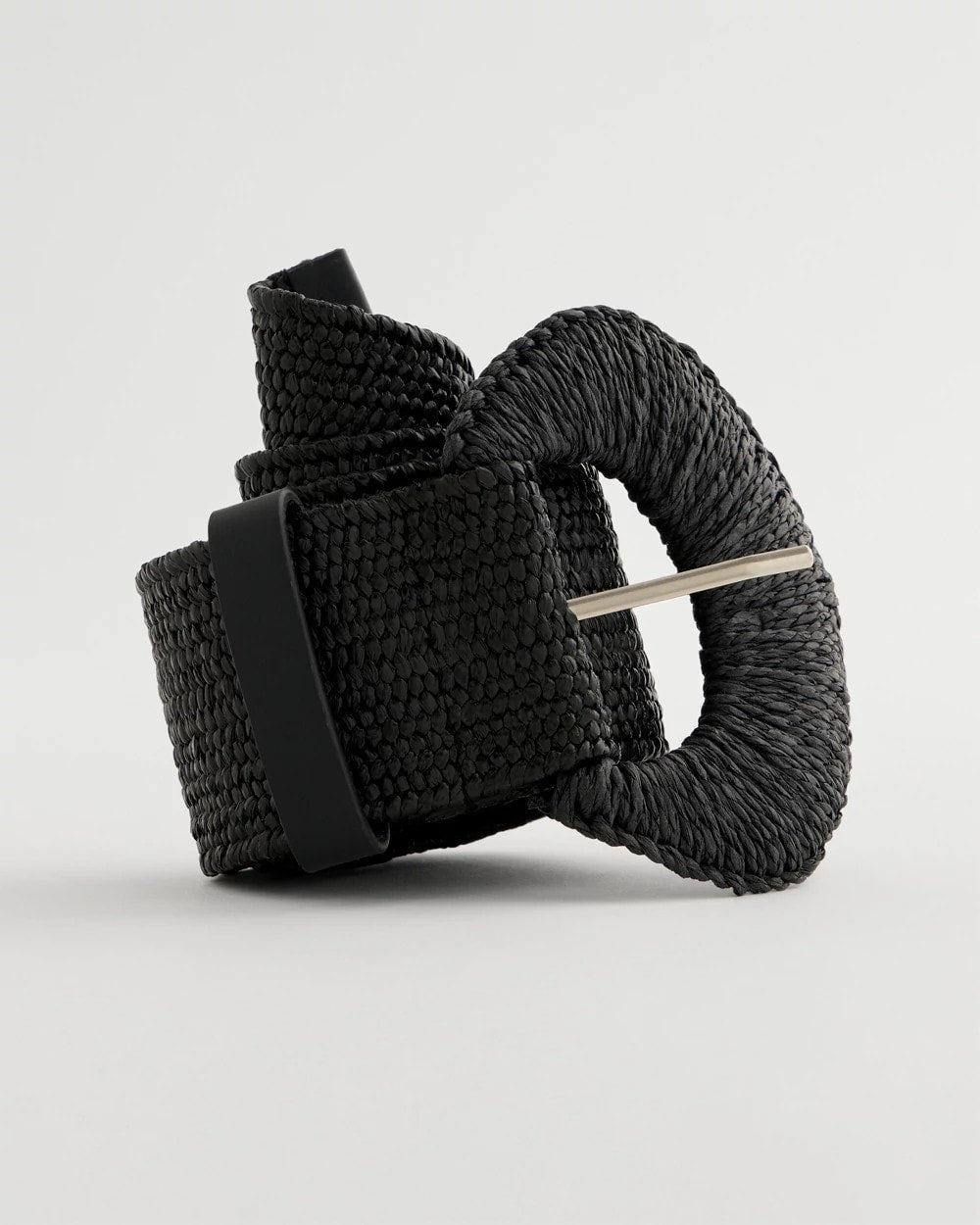 Chico's | Raffia Wrapped Stretch Belt/ Black
