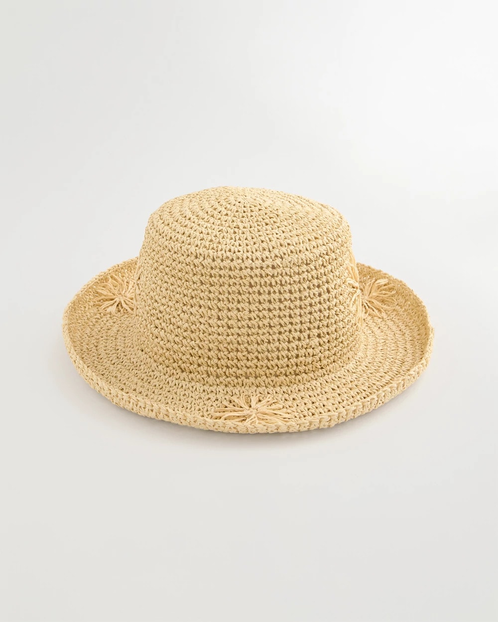 Chico's | Straw Embroidered Beach Hat/ Natural