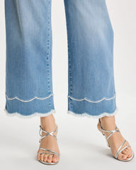 Chico's | Scallop Pull-On Wide-Leg Crop Jeans/ Blue Jay Indigo