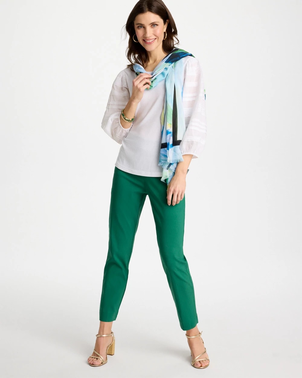 Chico's | Brigitte™ Slim Pull-On Ankle Pants/ Hunter Green
