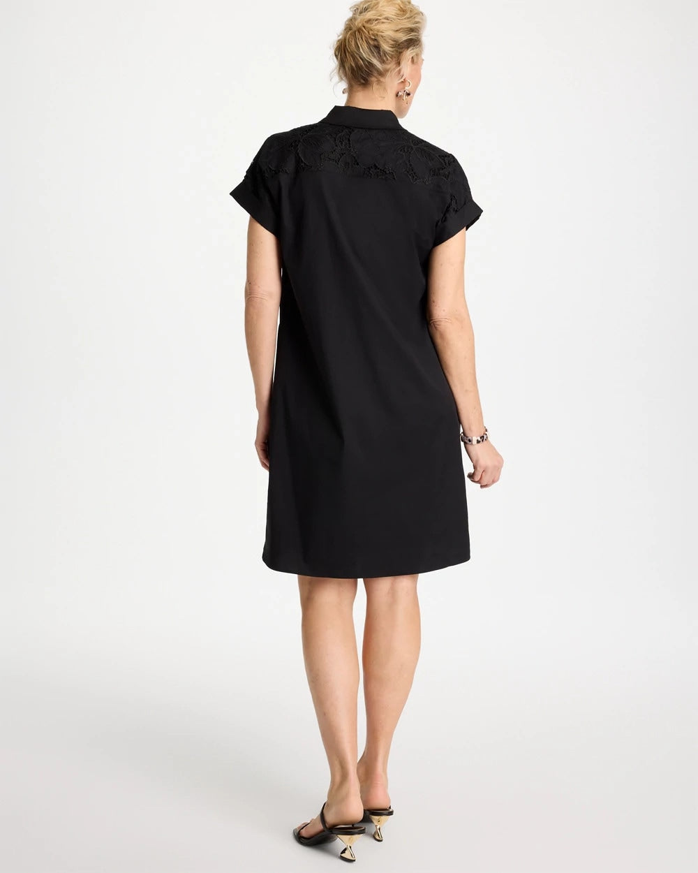 Chico's | Popover Embroidered Poplin Dress/ Black