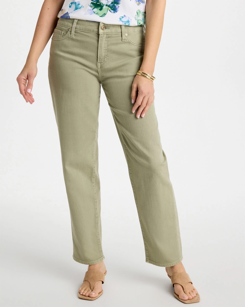 Chico's | Boyfriend Relaxed Crop Jeans/ Seagrass Green