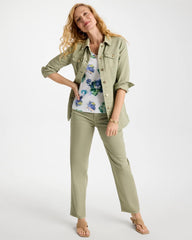 Chico's | Boyfriend Relaxed Crop Jeans/ Seagrass Green