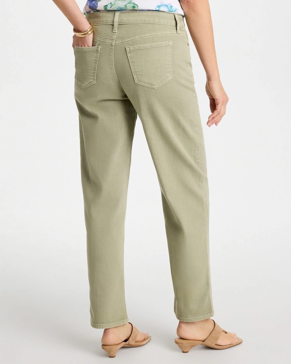 Chico's | Boyfriend Relaxed Crop Jeans/ Seagrass Green