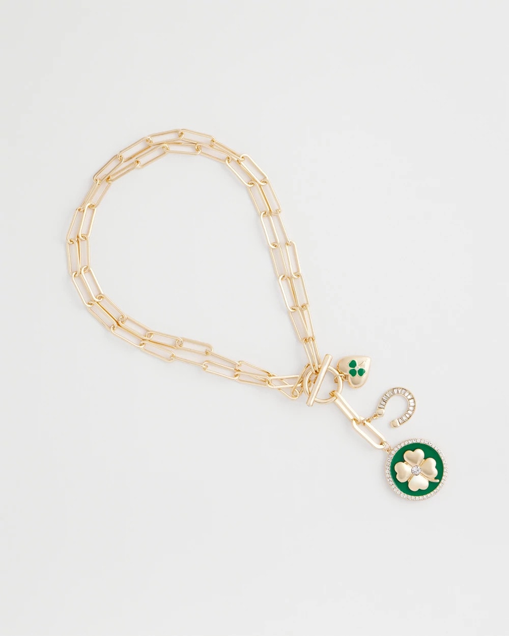 Chico's | Lucky Charm Twice As Nice Necklace/ Green