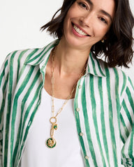 Chico's | Lucky Charm Twice As Nice Necklace/ Green