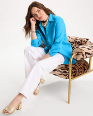 Chico's | No Iron™ Linen Shirt/ Blue Tide