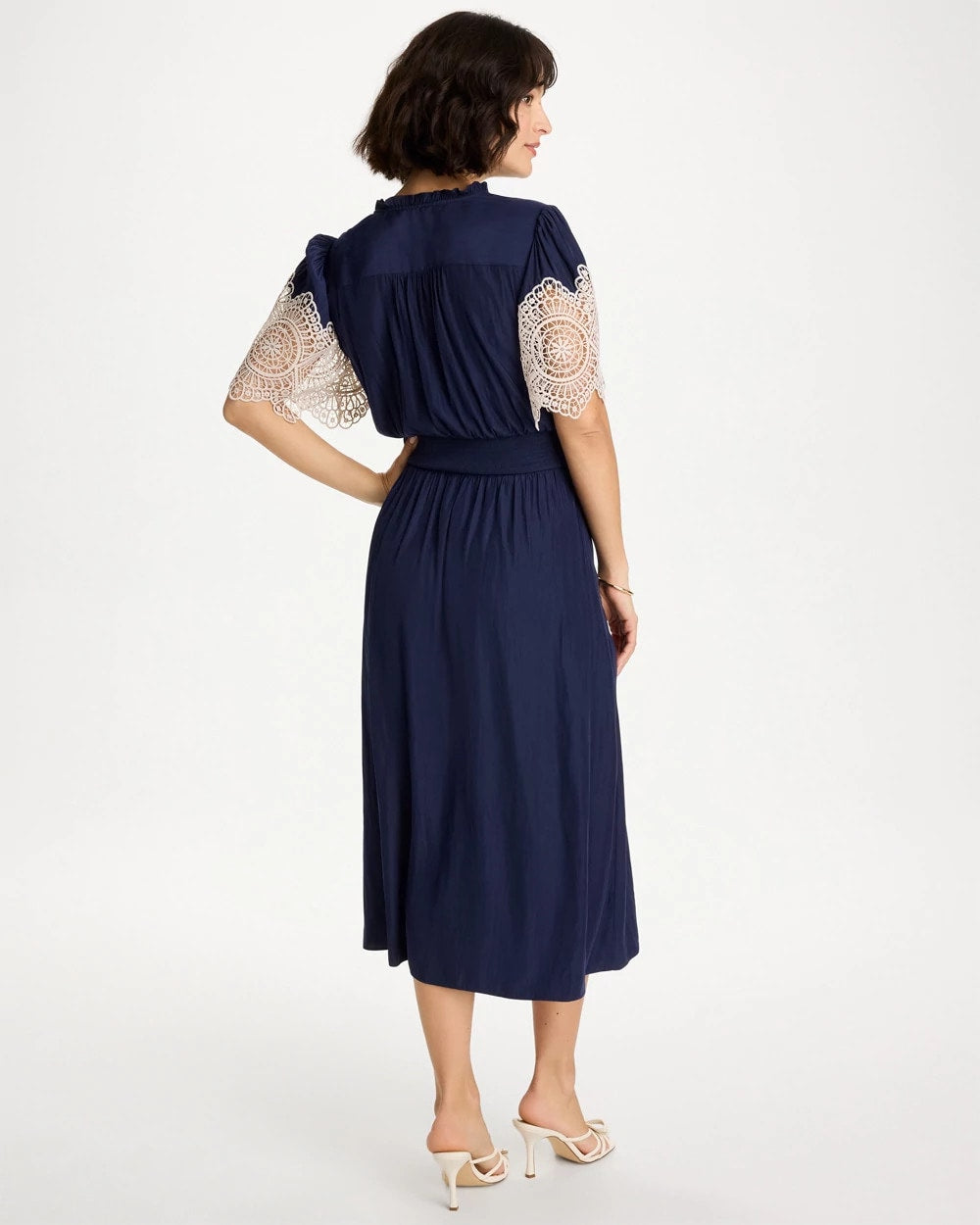 Chico's | Sea Island Crinkled Midi Dress/ Passport Blue