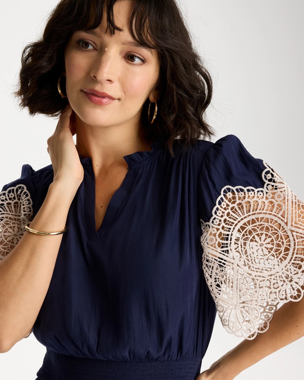 Chico's | Sea Island Crinkled Midi Dress/ Passport Blue