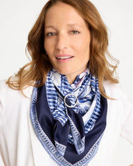 Chico's | Silvertone Scarf Ring/ Silver