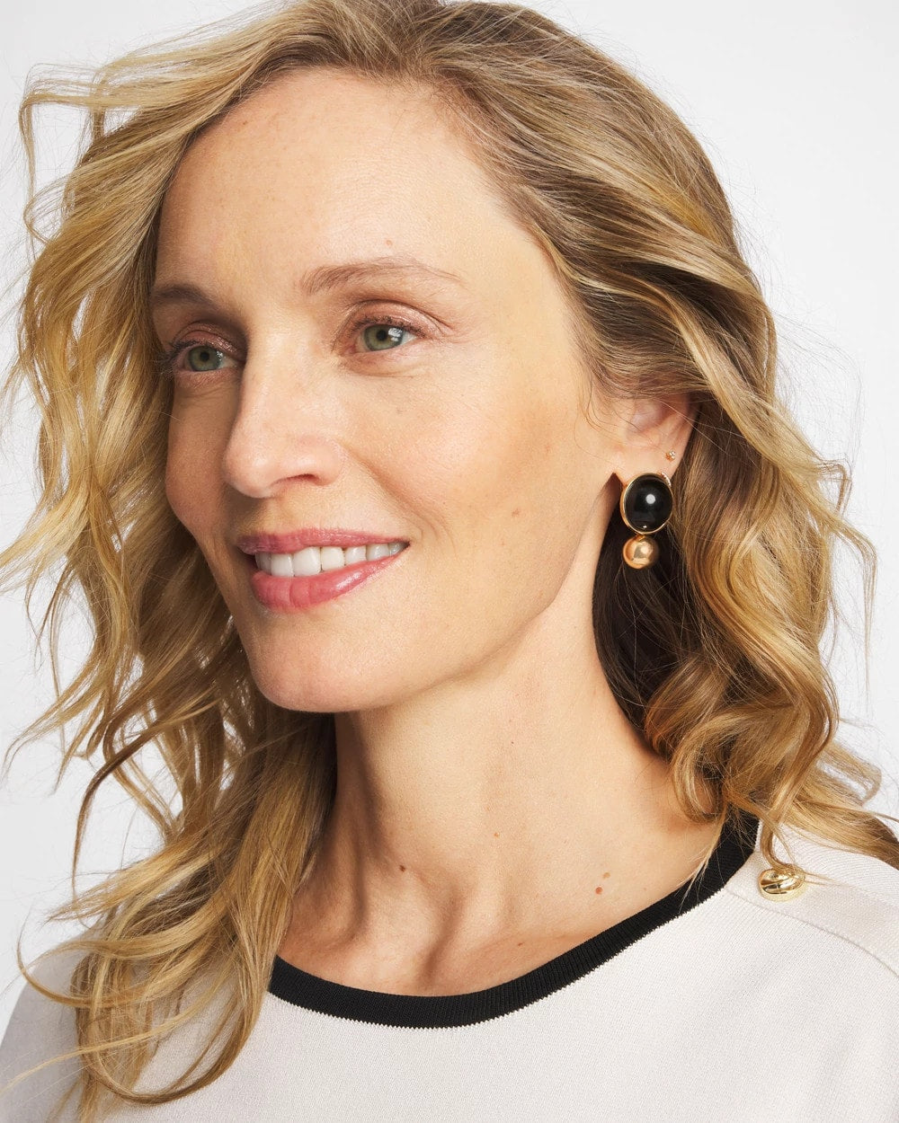Chico's | Black Sphere Drop Earrings/ Black