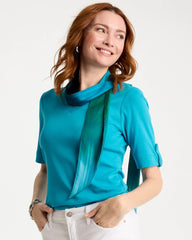 Chico's | Printed Tie-Dye Skinny Scarf/ Topanga Green