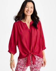 Chico's | Tie-Front Top/ Cherry Lush