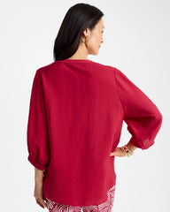 Chico's | Tie-Front Top/ Cherry Lush