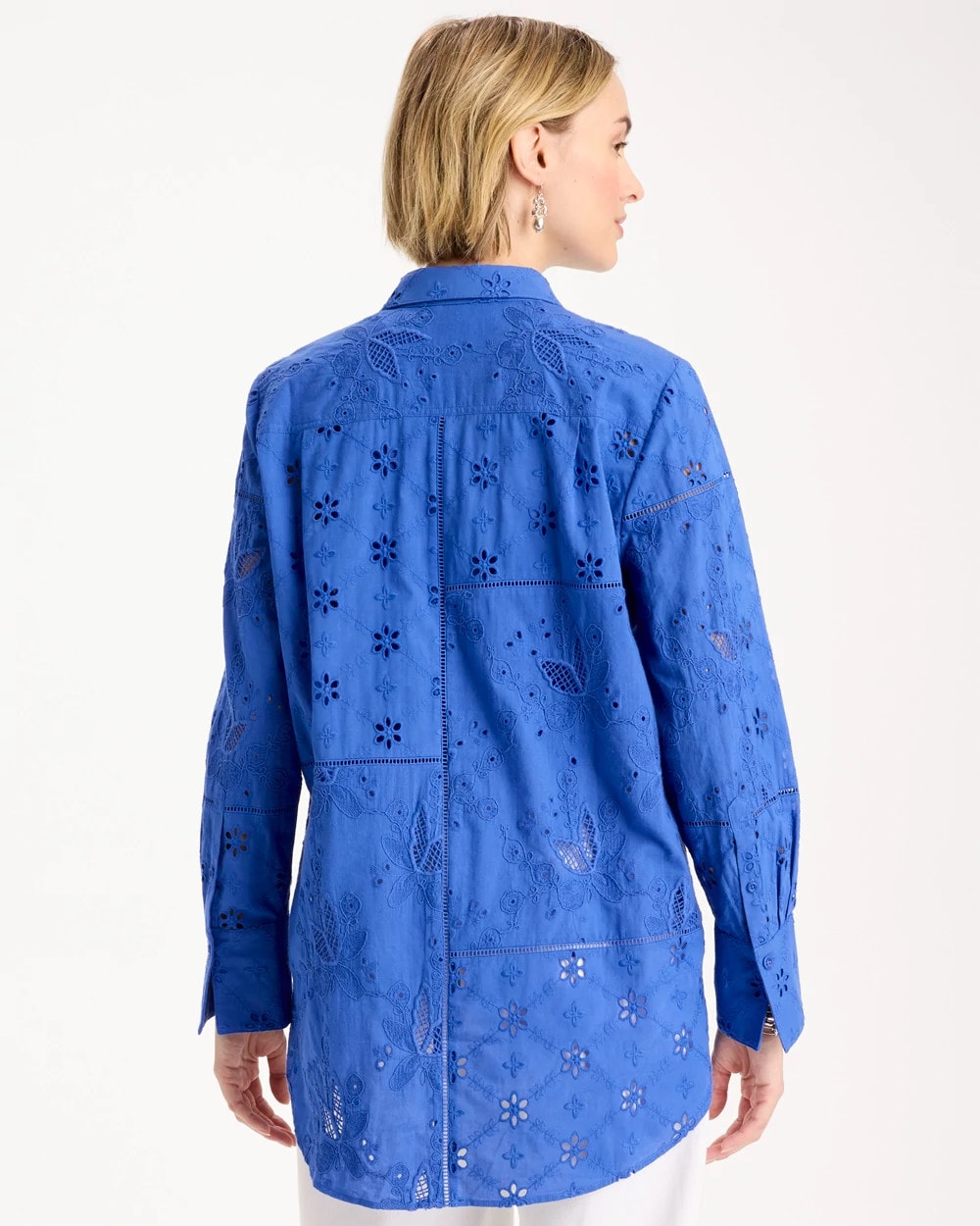 Chico's | Embroidered Trapunto-Trim Tunic/ Amparo Blue