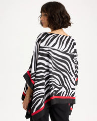 Chico's | Woven Animal Print Poncho/ Black