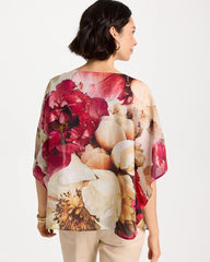Chico's | Boatneck Printed Poncho/ Ecru