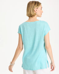 Chico's | Linen Dolman Tee/ Bondi Blue