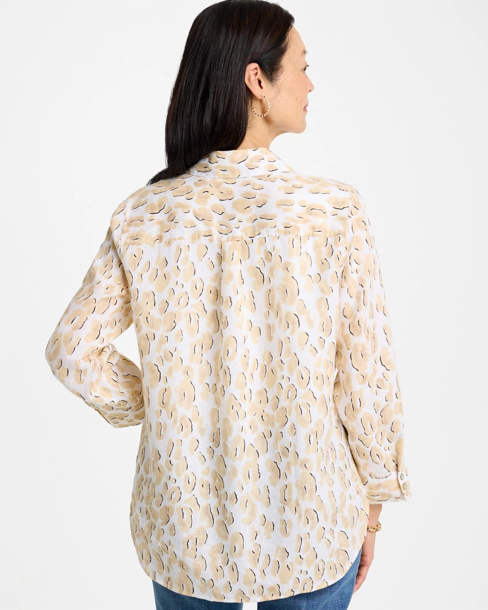 Chico's | No Iron™ Linen Animal Print Shirt/ Mocha Mousse