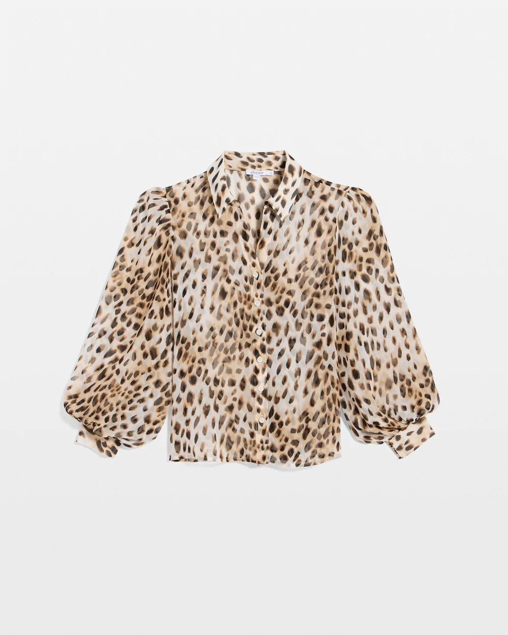 Chico's | Georgette Animal Print Blouse/ Black