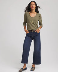 Chico's | Slub Puff-Sleeve Tee/ Nettle Leaf