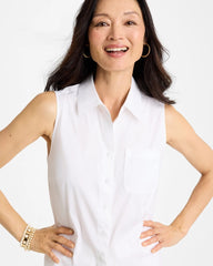 Chico's | Poplin Cotton Collared Tunic/ Alabaster