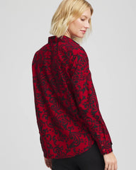 Chico's | No Iron™ Vinstra Scrolls Shirt/ Carmine Red