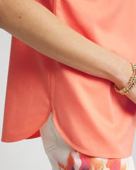 Chico's | No Iron™ Sleeveless Sateen-Stretch Shirt/ Sunset Peach