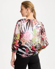 Chico's | Georgette Lightweight Printed Blouse/ Cherry Lush