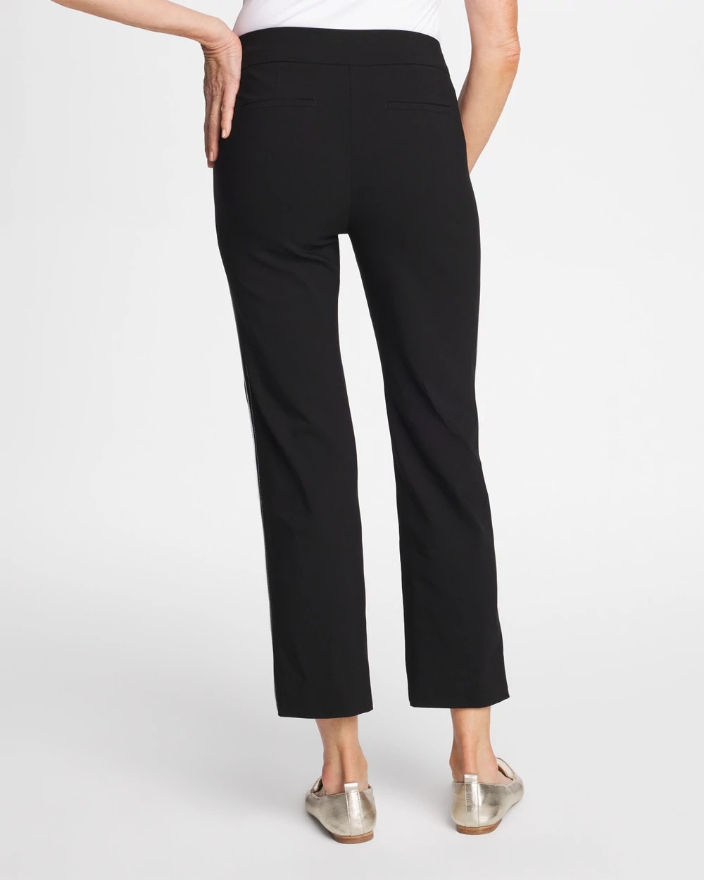 Chico's | Brigitte™ Piped Straight Cropped Pants/ Black