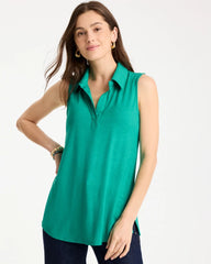 Chico's | Collared Tunic Tank/ Topanga Green