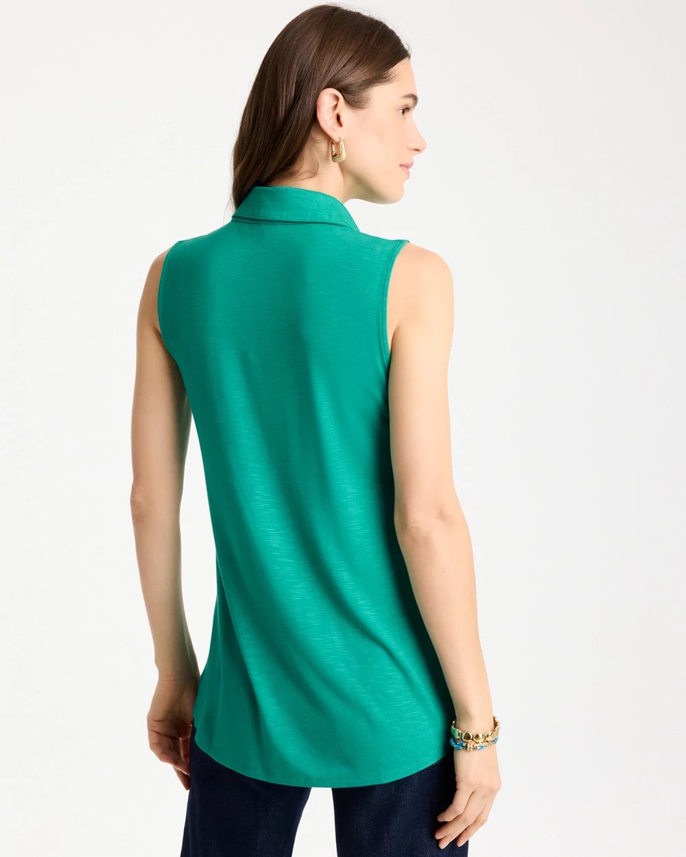 Chico's | Collared Tunic Tank/ Topanga Green