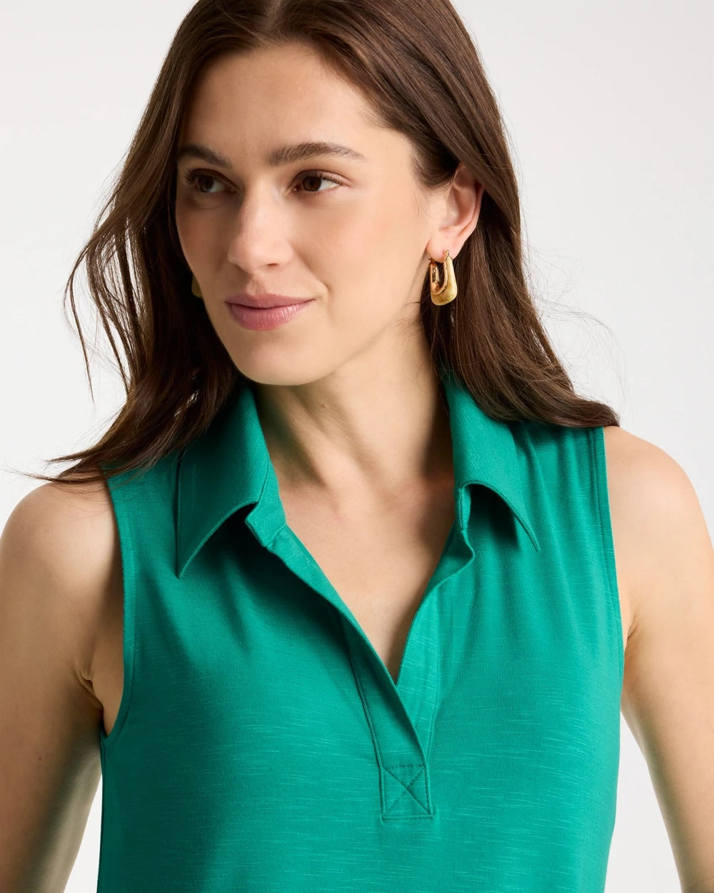 Chico's | Collared Tunic Tank/ Topanga Green