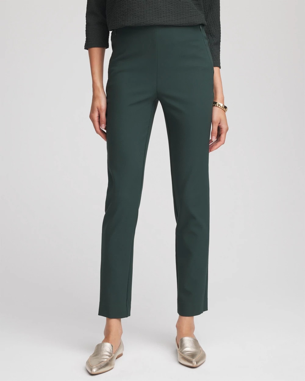 Chico's | Lightweight Juliet Straight Ankle Pants/ Darkest Spruce