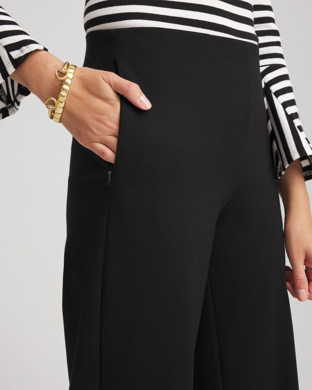 Chico's | Juliet Slim Wide-Leg Cropped Pants/ Black
