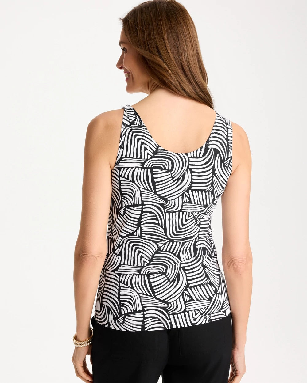 Chico's | Printed Microfiber Tank/ Black